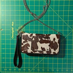 Cow Print Women's Bag with Chain Strap
